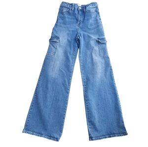 YMI Women's  Flare Wide-Leg Blue Jeans Size 3/26 Cargo Skater Y2K